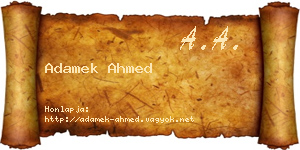 Adamek Ahmed névjegykártya